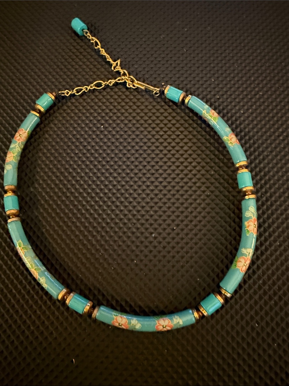 Turquoise Floral Cloisonné Choker Necklace - Women Jewelry